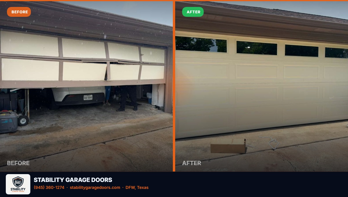 Garage door opener before and after DFW TX